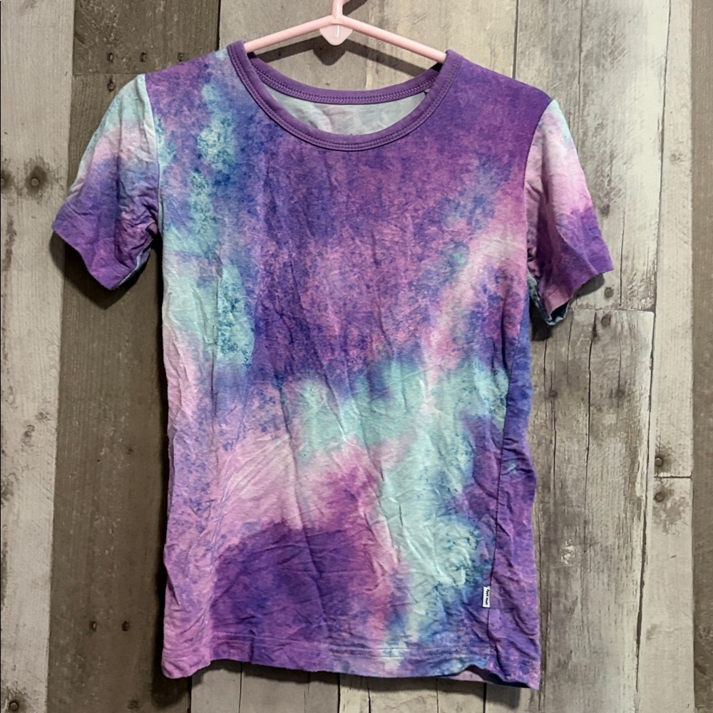 Little Sleepies Purple Watercolor Short Sleeve Pajama Shirt size 4